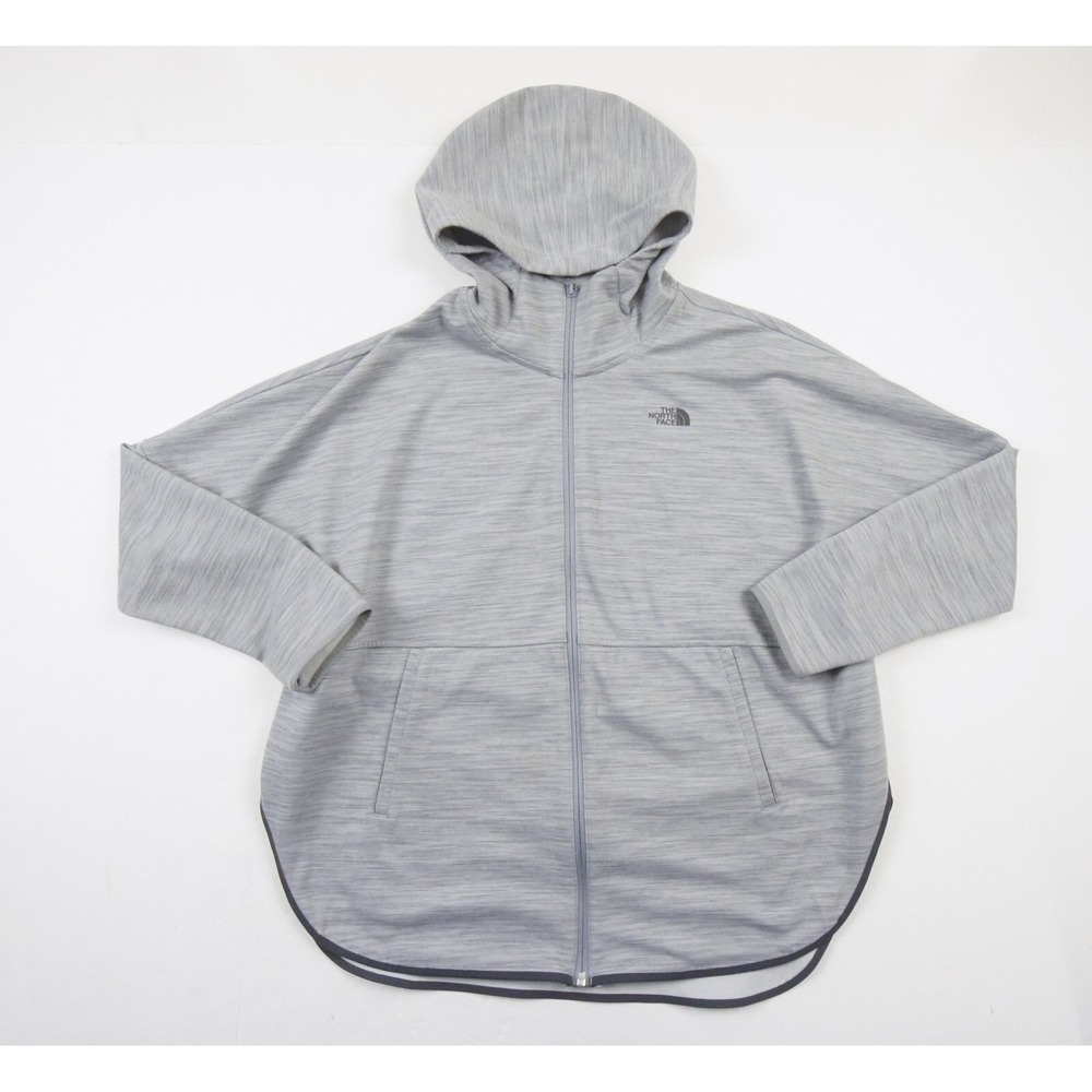 North Face Sweater Womens Medium Gray Hoodie Full Zip Ladies Outdoor Hike Casual